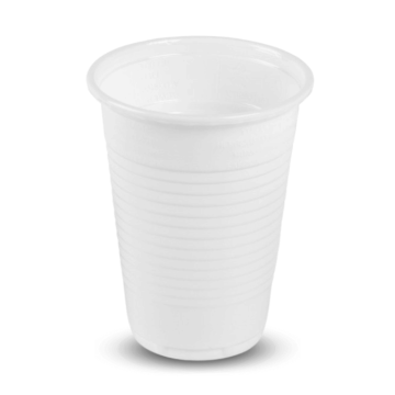 Hvite plastkopper 100x - 0,2 liter