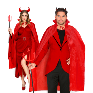 Rød djevelkappe unisex 115 cm