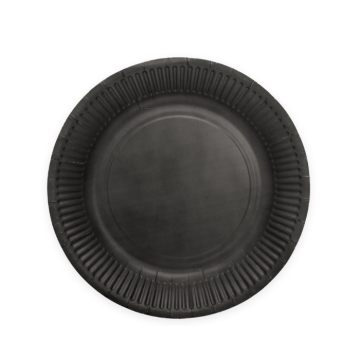 Sorte papptallerkener 8x - Ø 18 cm