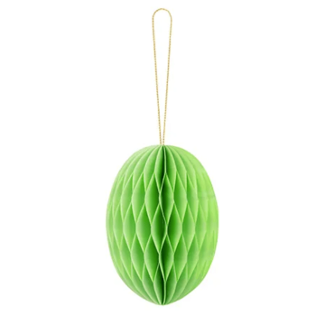 Grønt påskeegg honeycomb - 12 cm
