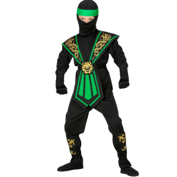 Grønn ninja-kostyme til barn