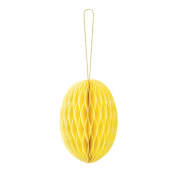 Gult påskeegg honeycomb - 12 cm