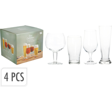 Ølglass sett med Belgiske ølglas 4x 