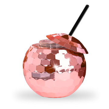 Diskokule cocktailglass rosegull - 500 ml