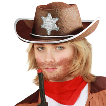 Brun cowboyhatt til barn