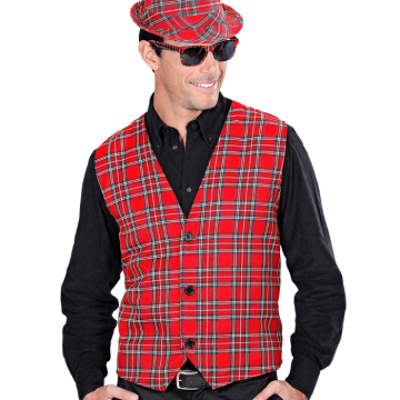 Rød rutete vest