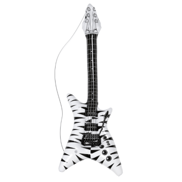 Oppustbar zebra rockegitar - 95 cm