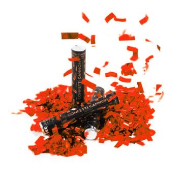 Rød konfettirør 40 cm PartyVikings - Metallisk Rektangulær