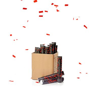 Rød konfettirør 40 cm PartyVikings 50x - Metallisk Rektangulær