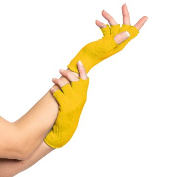 Fingerløse handsker one-size til kvinner gul