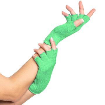 Fingerløse hansker one-size til kvinner neongrønn