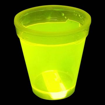 Selvlysende uv neon kopp gul - 350 ml