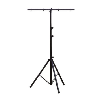 Lystativ med T-bar for 4 lyskilder 2,8 meter svart