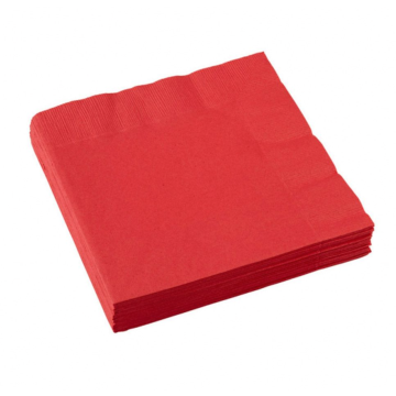 Røde servietter 10x - 33x33 cm