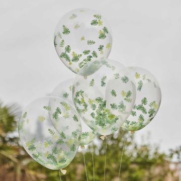 Ballonger med Konfetti Blader 5x - 30 cm