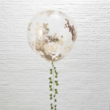 Butikk Ballonger med Rose Gold Konfetti 3x - 90 cm