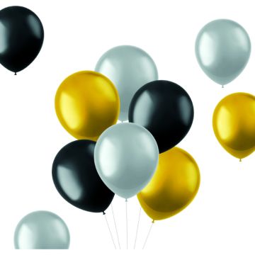Metallisk blanding ballonger 10x - 33cm