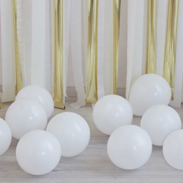 Hvite Mini Ballonger 40x - 12 cm