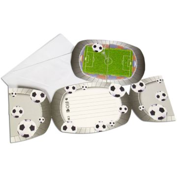 Fotball invitasjonskort 8x - 17x17 cm