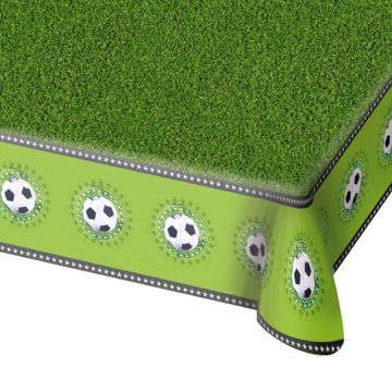 Grønn duk med fotballmotiv 130x180 cm