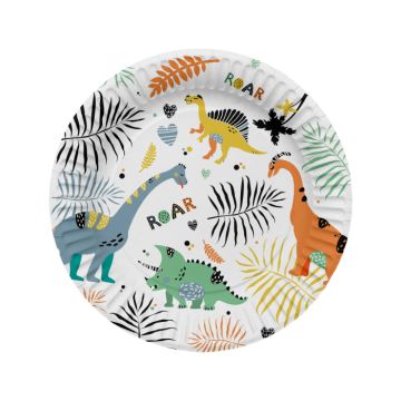 Papirfat med dinosaurmotiv 8x - 23 cm