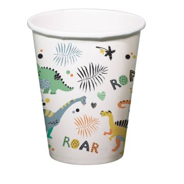 Pappkrus med dinosaurmotiv 6x - 250 ml