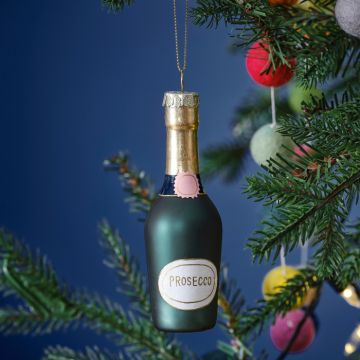 Grønn flaske dekorasjon til juletre