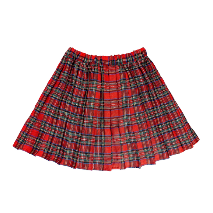 Skotsk raud tartan rutete skjørt