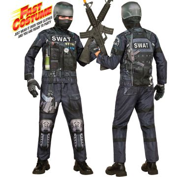 S.W.A.T. kostyme for barn med trykk