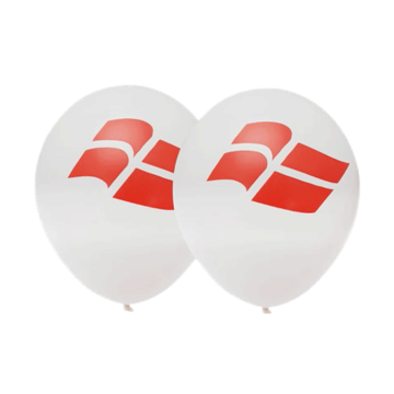 Dannebrogs Ballonger i Kvit 25cm 6x