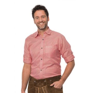 Oktoberfest tyroler skjorte raud til menn