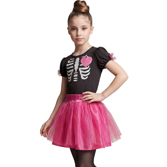 Ballerina skjelettkostyme for jenter