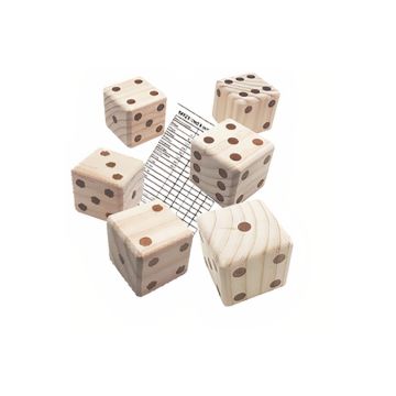 Stort yatzy-spel til hagen inkl 6 terningar 7x7x7 cm og blokk