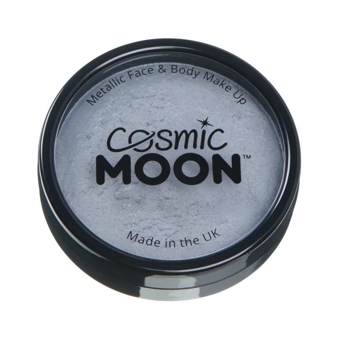 Metallic ansikts- og kroppsmaling sølv Moon Creations - 36 g