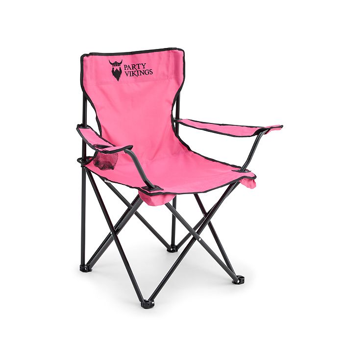 Festivalstol rosa inkl. kopphaldar campingstol