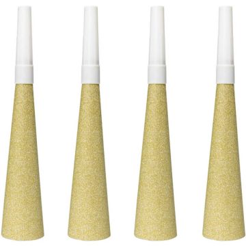 Gullglitter festhorn 4x - 19 cm