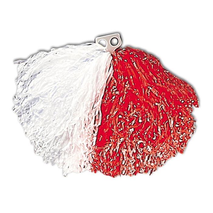 Cheerleader Pom Pom Raud og Kvit - 1X