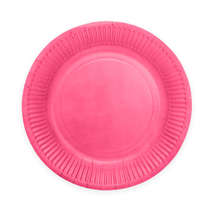 Rosa papp tallerkner 8 stk - Ø 23 cm