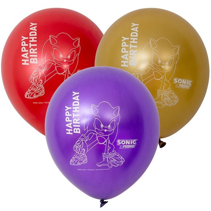 Metalliske sonic ballongar 6x - 30 cm