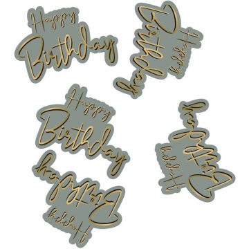 Happy Birthday bordkonfetti i golden dawn 45x - 5 cm