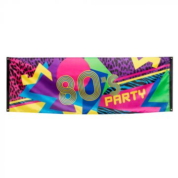 Fargerikt 80-talet banner - 74x220 cm