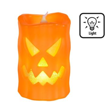 Halloween LED graskarlys - 10x6 cm