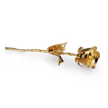 24k gullrose 28 cm inkl. svart gaveeske