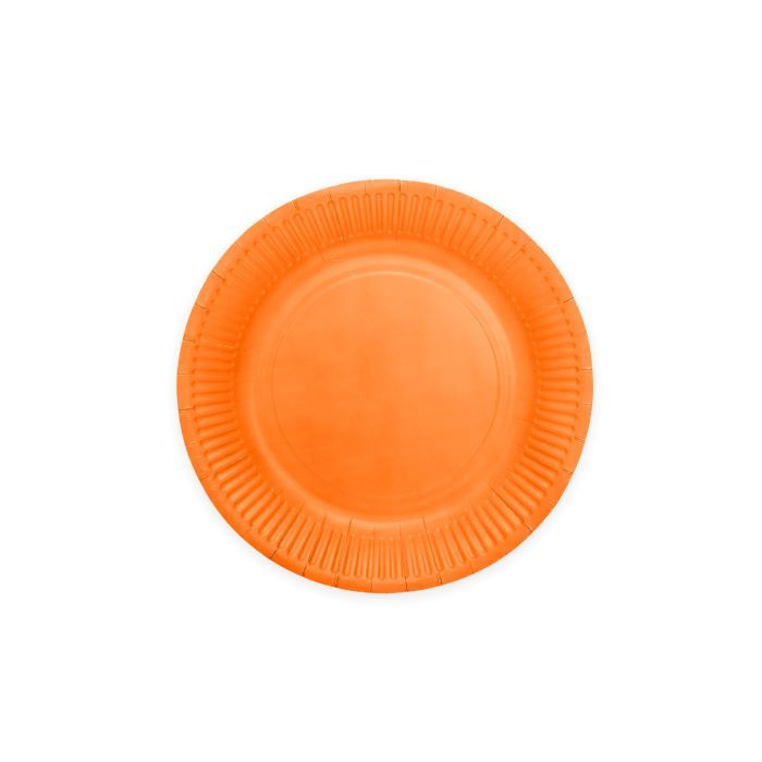 Orange papptallerkener 8x - Ø 18 cm