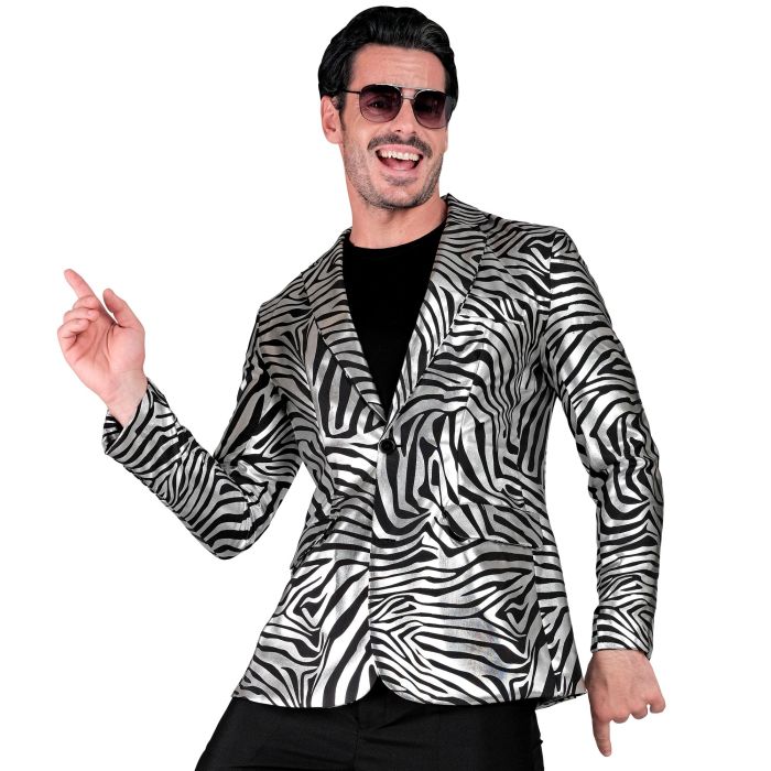 Sølv zebrajakke med metallisk look