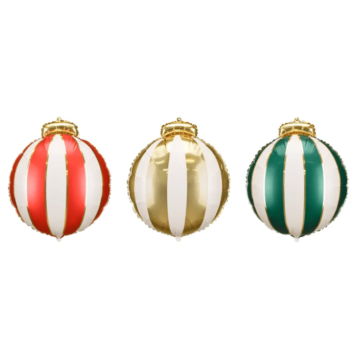 Julekule folieballong 3x - 42x46cm