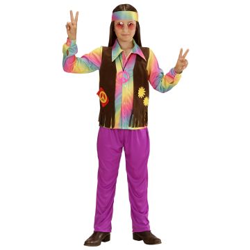 Hippie-sett med vest, bukser og pannebånd